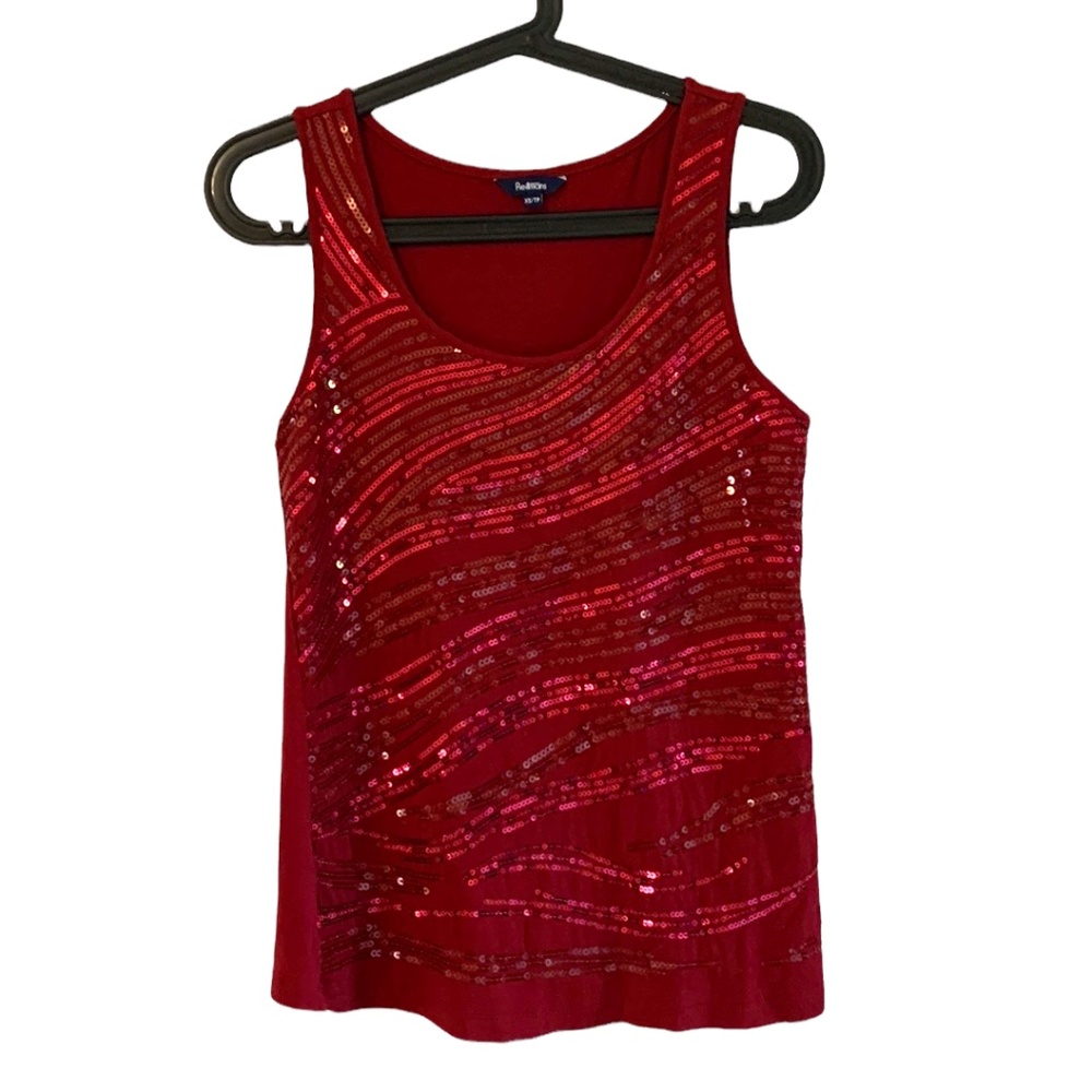 Reitmans sleeveless tank top with red sequin red, Size XS, GUC
